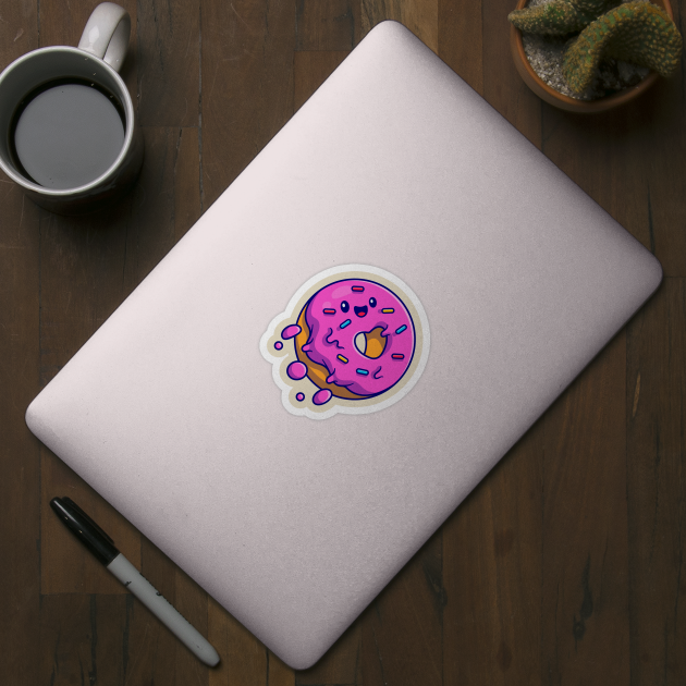 Cute Doughnut Flying Cartoon by Catalyst Labs